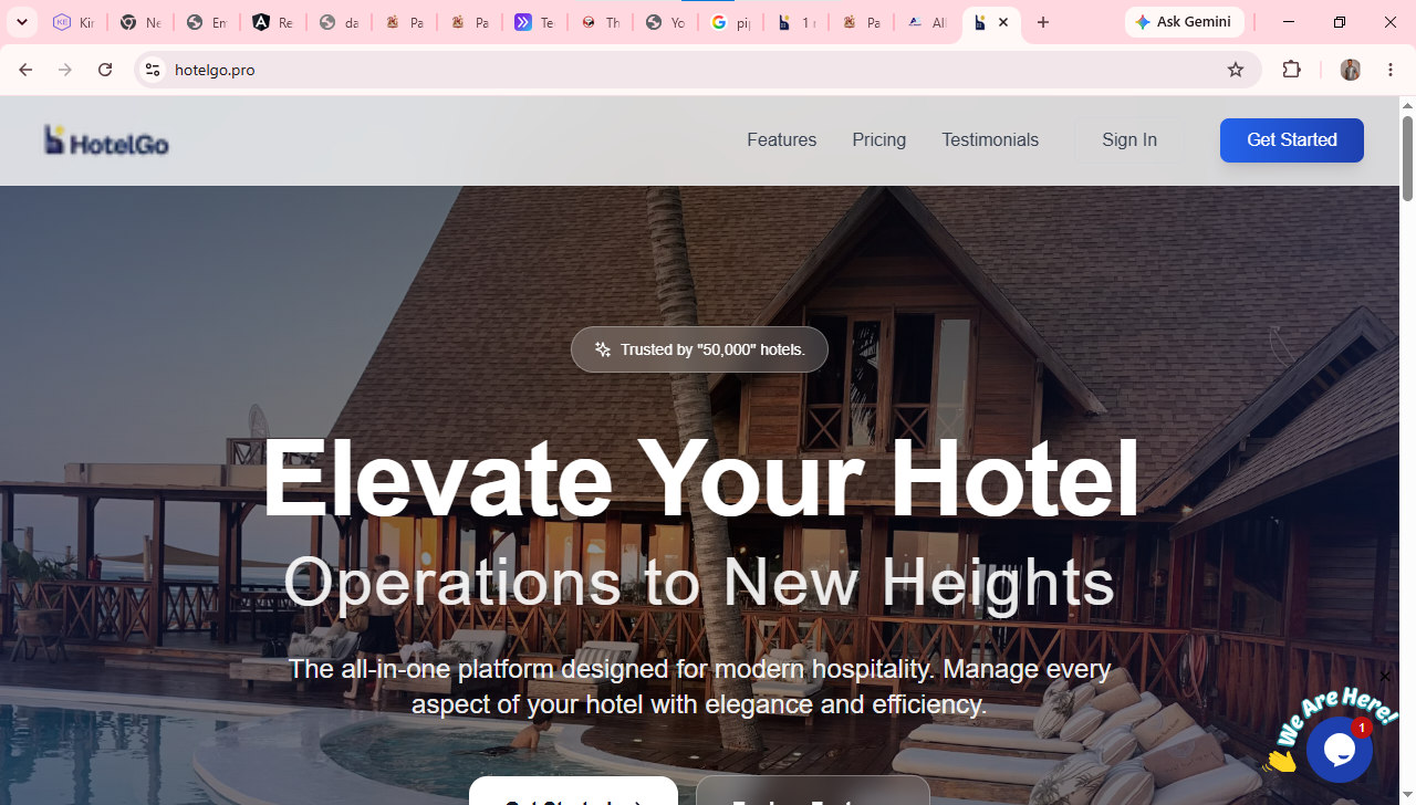 HotelGo website screenshot
